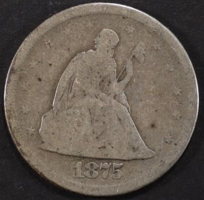 1875-S 20 CENT PIECE GOOD. LEADERS IN ON-LINE AUCTIONS ESTIMATE $130 - $150.