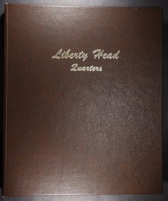 PARTIAL DANSCO BARBER QUARTERS ALBUM. NEARLY COMPLETE - ONLY MISSING 1896-S, 1901-S, 1910-D 
