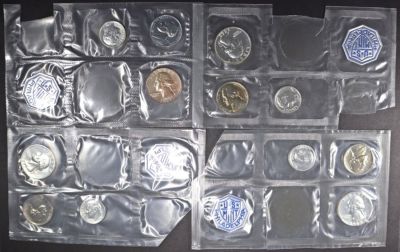 1961-64 US MINT SETS MISSING CENT & HALF. LEADERS IN ON-LINE AUCTIONS ESTIMATE $70 - $90.