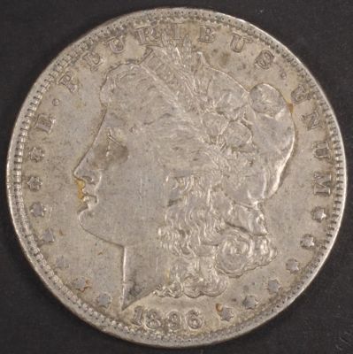 1896-O MORGAN DOLLAR XF. WEEKLY COIN & CURRENCY AUCTIONS ESTIMATE $100 - $120.