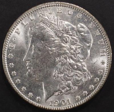 1901-O MORGAN DOLLAR CH BU. BID WITH SILVER CITY AUCTIONS ESTIMATE $100 - $130.