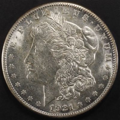 1921-S MORGAN DOLLAR BU. TOP RATED AUCTION HOUSE ESTIMATE $75 - $100.