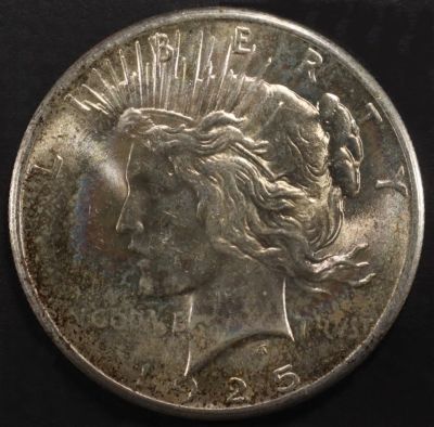 1925 PEACE DOLLAR CH/GEM BU. TOP RATED AUCTION HOUSE ESTIMATE $70 - $90.