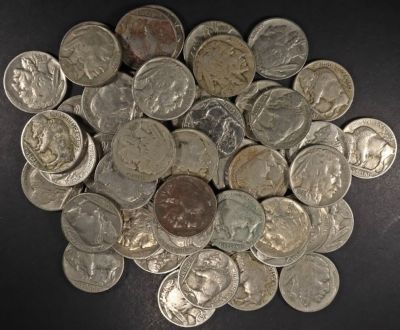 (50) FULL DATE BUFFALO NICKELS. WEEKLY COIN & CURRENCY AUCTIONS ESTIMATE $60 - $80.