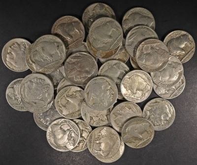 (37) FULL DATE 20s & EARLY 30s DATES BUFF NICKELS. BID WITH SILVER CITY AUCTIONS ESTIMATE $60 - $80.