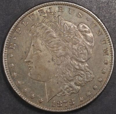 1878 8TF MORGAN DOLLAR AU. BID WITH SILVER CITY AUCTIONS ESTIMATE $120 - $170.
