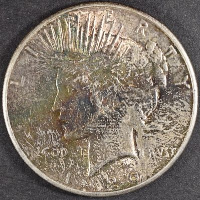 1926-S PEACE DOLLAR AU/BU GREAT COLOR. ESTIMATE $150 - $200.