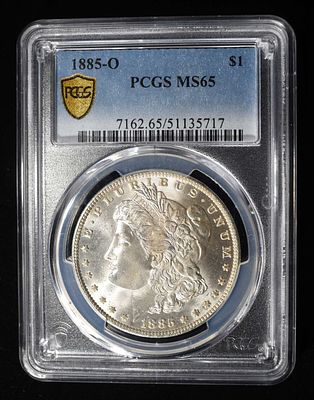 1885-O MORGAN DOLLAR PCGS MS 65. BID WITH SILVER CITY AUCTIONS ESTIMATE $200 - $250.