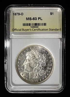 1879-O MORGAN DOLLAR OBCS CH BU PL. WEEKLY COIN & CURRENCY AUCTIONS ESTIMATE $400 - $450.