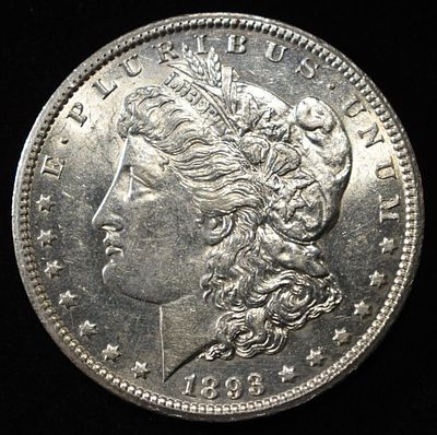 1893-CC MORGAN DOLLAR BU. WEEKLY COIN & CURRENCY AUCTIONS ESTIMATE $6000 - $6500.