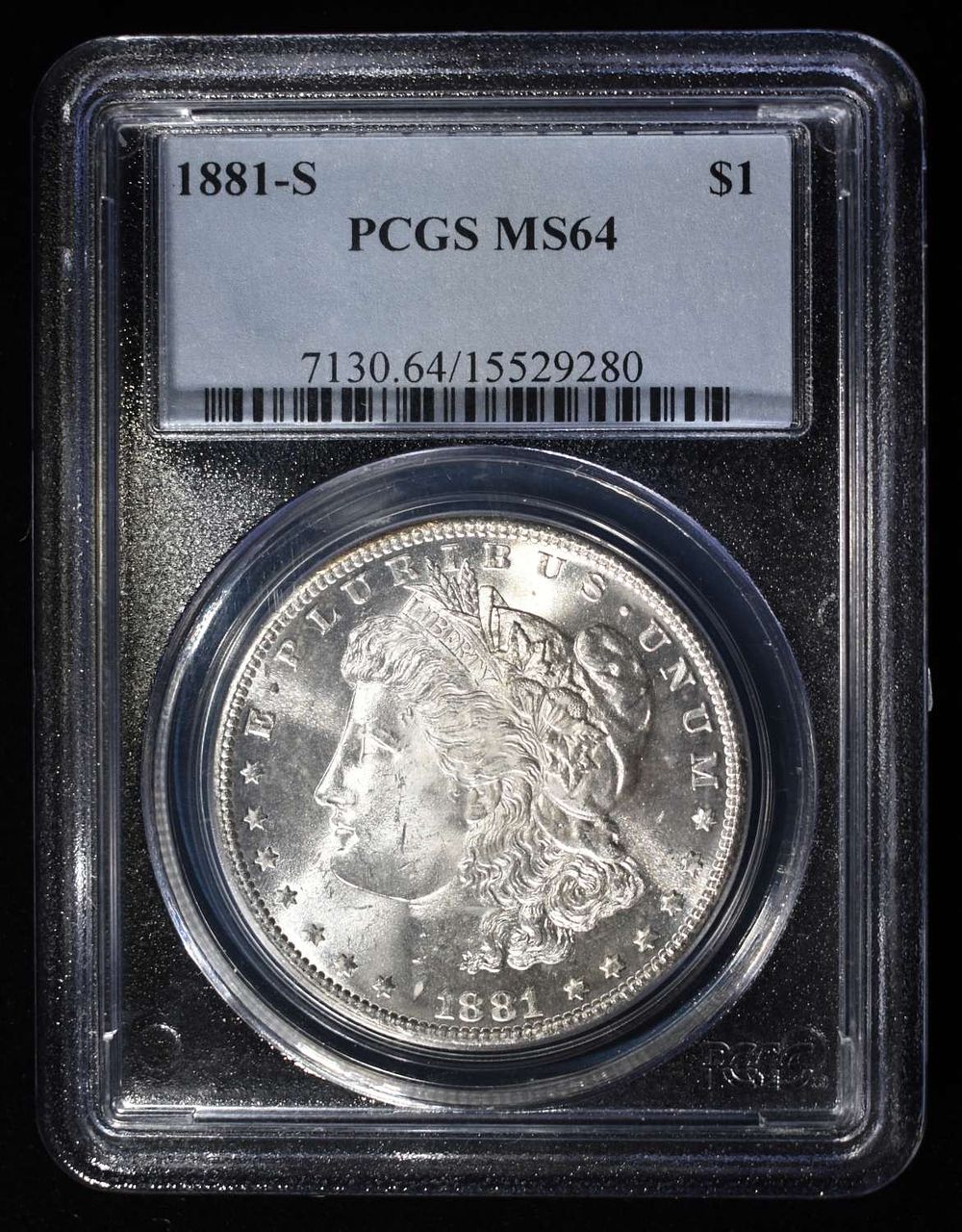 1881-S MORGAN DOLLAR PCGS MS64. CHECK OUT OUR UPCOMING AUCTIONS ESTIMATE $100 - $150.