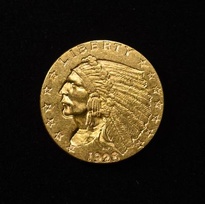 1928 $2.5 GOLD INDIAN BU. LEADERS IN ON-LINE AUCTIONS ESTIMATE $600 - $700.