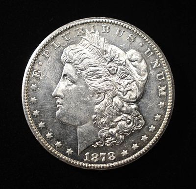 1878-S MORGAN DOLLAR CH BU. WEEKLY COIN & CURRENCY AUCTIONS ESTIMATE $150 - $200.