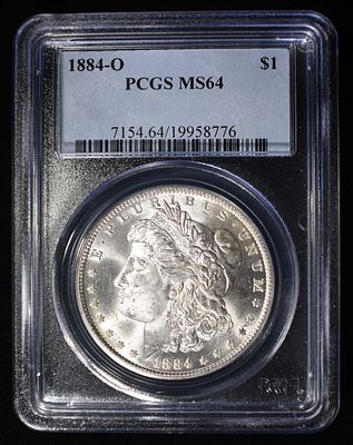 1884-O MORGAN DOLLAR PCGS MS64. CHECK OUT OUR UPCOMING AUCTIONS ESTIMATE $100 - $150.