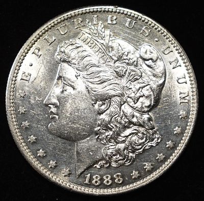 1888-S MORGAN DOLLAR BU. LEADERS IN ON-LINE AUCTIONS ESTIMATE $400 - $450.