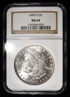 1900-O MORGAN DOLLAR NGC MS 64. CHECK OUT OUR UPCOMING AUCTIONS ESTIMATE $100 - $150.