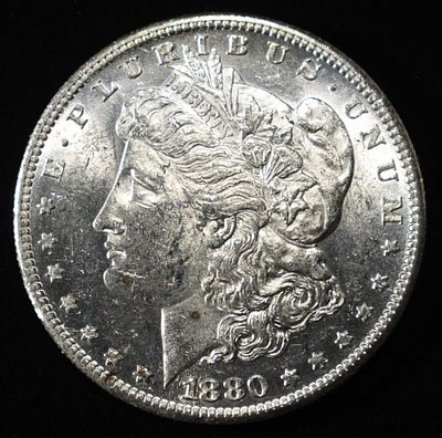 1880-S MORGAN DOLLAR CH BU. TOP RATED AUCTION HOUSE ESTIMATE $100 - $130.
