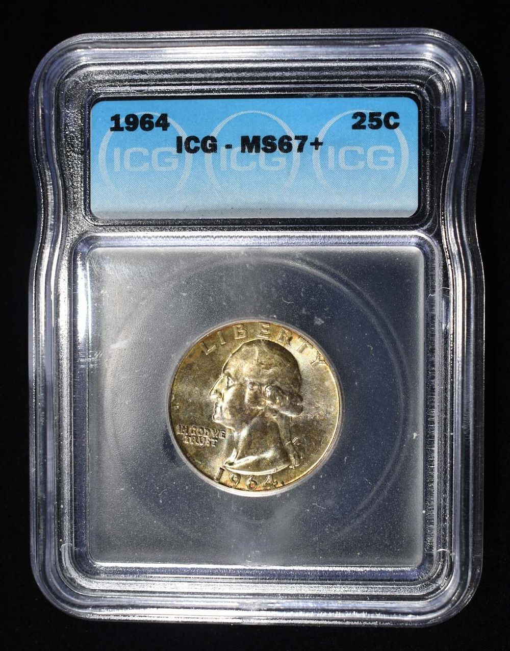 1964 WASHINGTON QUARTER ICG MS67+. WEEKLY COIN & CURRENCY AUCTIONS ESTIMATE $2000 - $2200.