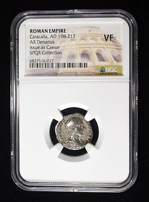 AD 198-217 CRACALLA, AR DENARIUS NGC VF. TOP RATED AUCTION HOUSE ESTIMATE $250 - $300.
