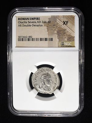 AD 244-49 OCTACILIA SEVERA NGC XF. AR DOUBLE-DENARIUS ESTIMATE $150 - $200.