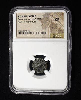 AD 337-350 CONSTANS AE4 BI NUMMUS NGC XF. BID WITH SILVER CITY AUCTIONS ESTIMATE $120 - $170.