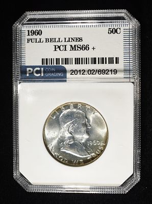 1960 FRANKLIN HALF DOLLAR FBL PCI SUPERB GEM BU. TOP RATED AUCTION HOUSE ESTIMATE $120 - $160.