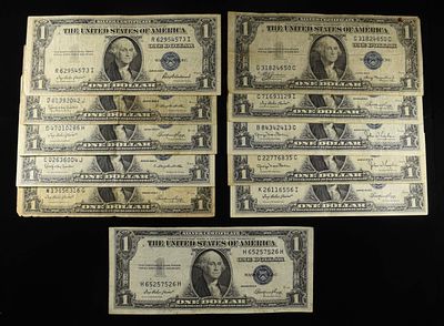 (11) 1935 SILVER CERT. WEEKLY COIN & CURRENCY AUCTIONS ESTIMATE $75 - $100.