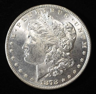 1878 8TF MORGAN DOLLAR CH/GEM BU. TOP RATED AUCTION HOUSE ESTIMATE $600 - $700.