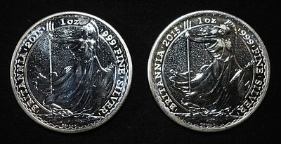 (2) 1 OZ BRITANNIA(QUEEN) .999 SILVER ROUNDS. WEEKLY COIN & CURRENCY AUCTIONS ESTIMATE $120 - $160.
