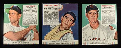 1952 RED MAN ALL-STAR TEAM ALCS #2, #3 & #4. ROBERTO AVILA #2 VGE, LARRY "YOGI" BERRA #3 & GIL 