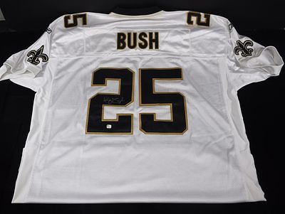 REGGIE BUSH SAINTS JERSEY SIGNED W/COA. (ALL AUTOGRAPHED ITEMS SOLD AS IS. THERE ARE NO 