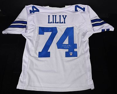 DALLAS COWBOYS BOB LILLY SIGNED JERSEY. AUTHENTICATED BY BECKETT CERTIFICATE CERT# C46128 