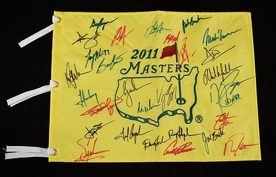 2011 MULIT-SIGNED MASTERS FLAG W/COA. (ALL AUTOGRAPHED ITEMS SOLD AS IS. THERE ARE NO GUARANTEES 