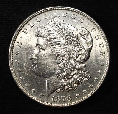 1878 8TF MORGAN DOLLAR CH BU. LEADERS IN ON-LINE AUCTIONS ESTIMATE $400 - $500.
