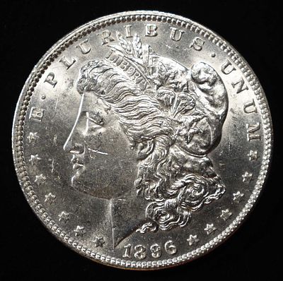 1896 MORGAN DOLLAR BU. WEEKLY COIN & CURRENCY AUCTIONS ESTIMATE $75 - $100.