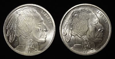 (2) 1 OZ .999 SILVER ROUNDS. TOP RATED AUCTION HOUSE ESTIMATE $150 - $200.