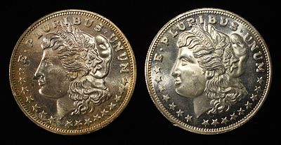 (2) 1 OZ .999 SILVER ROUNDS. TOP RATED AUCTION HOUSE ESTIMATE $150 - $200.