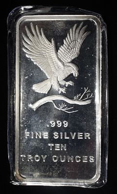 10 OZ .999 SILVER BAR. WEEKLY COIN & CURRENCY AUCTIONS ESTIMATE $650 - $700.