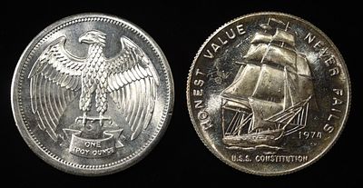 (2) 1 OZ .999 SILVER ROUNDS. CHECK OUT OUR UPCOMING AUCTIONS ESTIMATE $150 - $200.