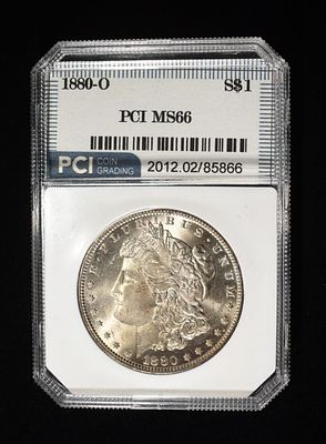 1880-O MORGAN DOLLAR PCI SUPERB GEM BU. WEEKLY COIN & CURRENCY AUCTIONS ESTIMATE $10000 - $12000.