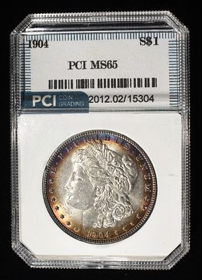 1904 MORGAN DOLLAR GEM BU. LEADERS IN ON-LINE AUCTIONS ESTIMATE $1500 - $2000.