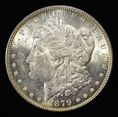 1879 MORGAN DOLLAR CH BU. WEEKLY COIN & CURRENCY AUCTIONS ESTIMATE $100 - $130.