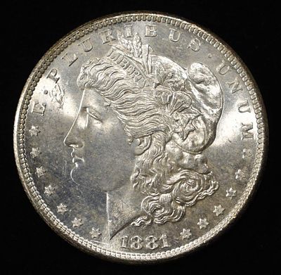 1881-S MORGAN DOLLAR CH BU. TOP RATED AUCTION HOUSE ESTIMATE $100 - $130.