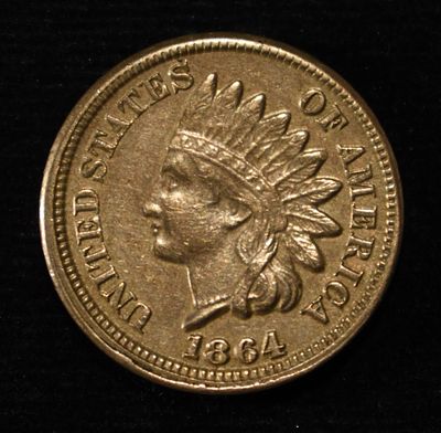 1864 CN INDIAN CENT CH AU. CHECK OUT OUR UPCOMING AUCTIONS ESTIMATE $150 - $200.