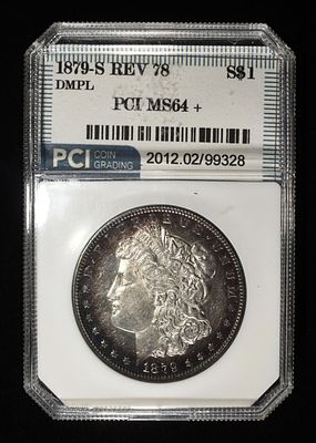 1879-S REV 78 MORGAN DOLLAR PCI GEM BU DMPL. CHECK OUT OUR UPCOMING AUCTIONS ESTIMATE $4000 - $5000.