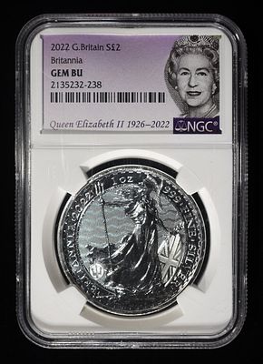 2022 BRITANNIA 1 OZ 0.999 SILVER ROUNDS NGC GEM BU. WEEKLY COIN & CURRENCY AUCTIONS ESTIMATE 