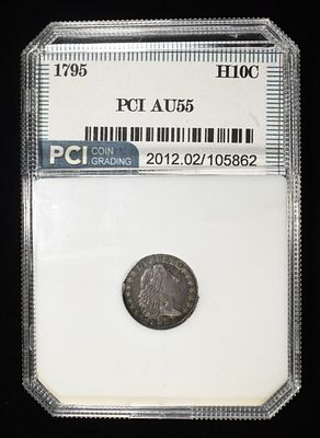 1795 FLOWING HAIR HALF DIME AU 55. TOP RATED AUCTION HOUSE ESTIMATE $8000 - $8500.