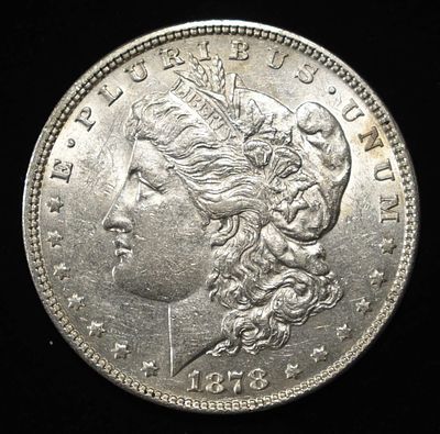 1878 7TF REV 78 MORGAN DOLLAR CH AU. TOP RATED AUCTION HOUSE ESTIMATE $80 - $100.
