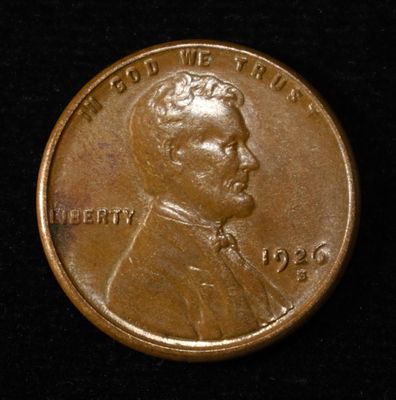 1926-S LINCOLN CENT AU/BU. WEEKLY COIN & CURRENCY AUCTIONS ESTIMATE $150 - $200.