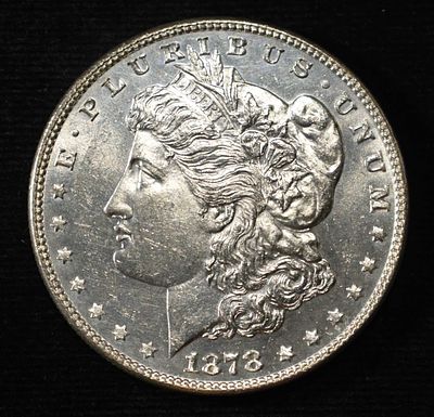 1878 7TF REV 78 MORGAN DOLLAR CH BU PROOF LIKE. WEEKLY COIN & CURRENCY AUCTIONS ESTIMATE $350 - $400.